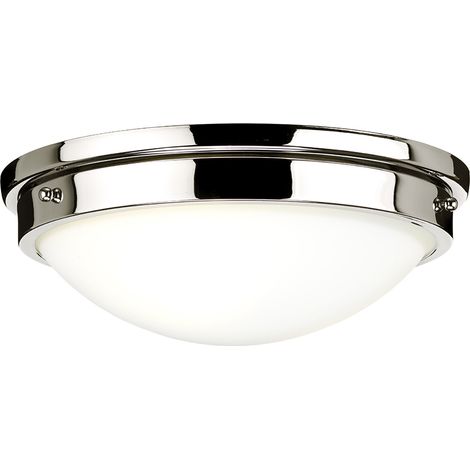 Plafoniera Contemporanea Gravity Acciaio Nichel Lucido Vetro 2 Luci E27 (1/3)