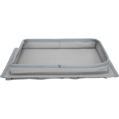 Organisateur de télécommande pour canapé avec 4 poches, porte-gobelet et plateau gris (1/5)