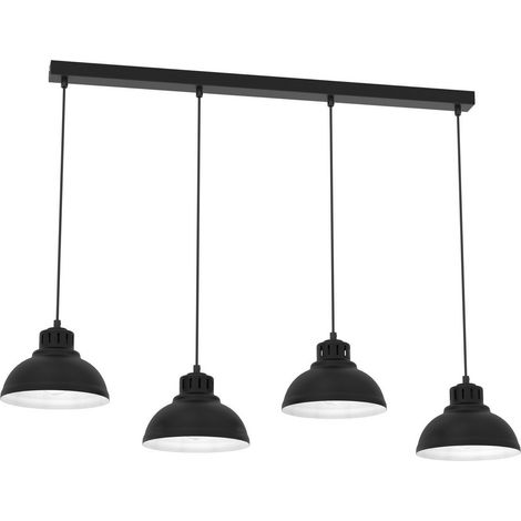 [GEBRAUCHT] B-Ware Luminex Hängeleuchte Pendellampe Sven Schwarz Stahl E27 Vierflammig Leuchte