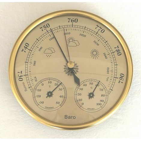 Baromètre, station météo avec baromètre et hygromètre, thermomètre, station météo murale analogique 3 en 1, pour intérieur et extérieur (1/5)