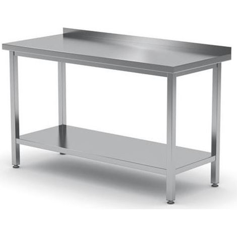 HENDI Wandtisch mit Ablage – verschraubt, Tiefe 600 mm, Kitchen Line, 1800x600x(H)850mm (1/2)