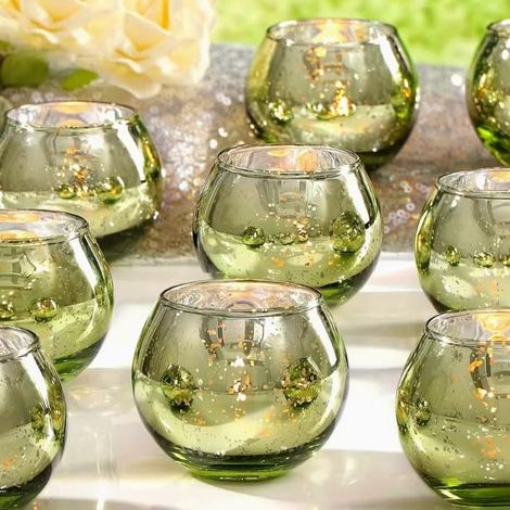 Youyijia 12 Pack Transparent Wish Candle Holders, Clear Christmas Candle Holders for Table Decorations, Wedding & Home Centerpiece, Crystal Votive Holders for Tealight Candles, Christmas Decorations & (1/4)
