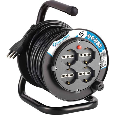 AVVOLGICAVO ELETTRICO DOMESTICO 15MT 4 SCHUKO SEZ 1,5