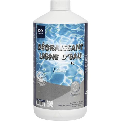 Nettoyant Ligne d'Eau Piscine Spa - Bouteille 1 Litre - Action Dégraissante - Edg by Aqualux