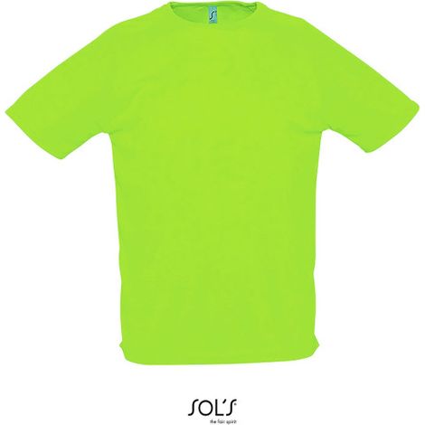 Camiseta Hombre Manga Raglán SOL'S SPORTY 3XL Verde neón