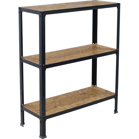 Simonrack Étagère élégante anthracite métallique bois OSB (1/2)