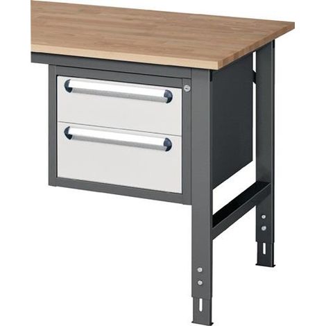 Unterbauschrank H395xB490xT600mm anthrazitgrau/lichtgrau 2 Schubl.Einfachauszug (1/2)
