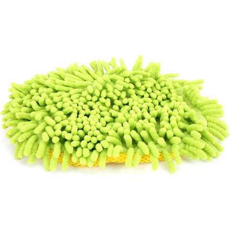 Cepillo absorbente de chenilla verde para la limpieza de vehículos, coche, hogar y oficina. (1/5)