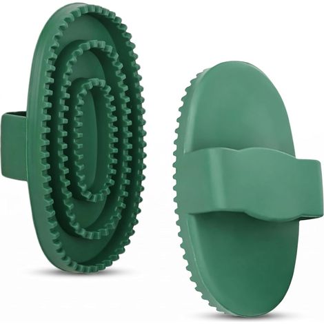 Ensemble de brosses pour chevaux, lot de 2 grands peignes en caoutchouc, brosse pour poils de cheval et outil de mue pour chiens à poils courts, peigne de massage flexible pour le bain des animaux de (1/5)