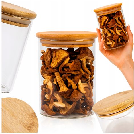 420-ml-Glas mit Holzdeckel (ES0090W-3)