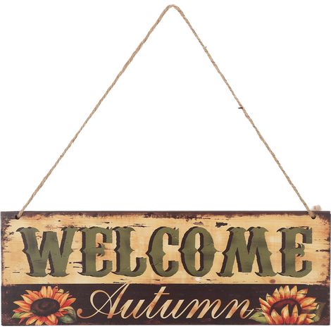 Plaque Murale Bois avec Motif Citrouille et Tournesol pour Décoration Intérieure et Extérieure JM00929 (1/5)