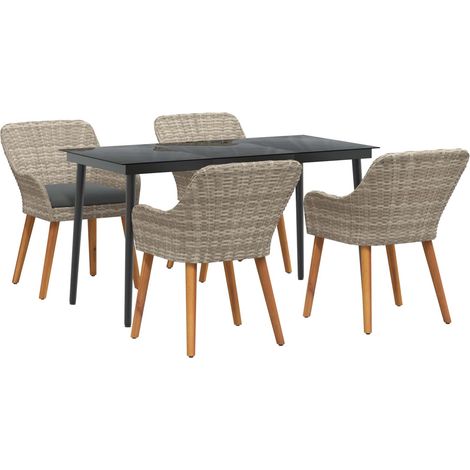 Maison Exclusive - Ensemble de salle à manger pour jardin 5 pcs Gris clair (1/5)