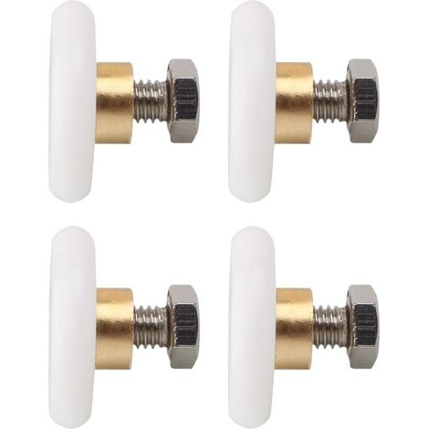 4 piezas, Rueda giratoria para puerta de ducha, Ruedas para puerta corredera, Ruedas para cabina de ducha, Diámetro 19 mm, Nylon (1/5)