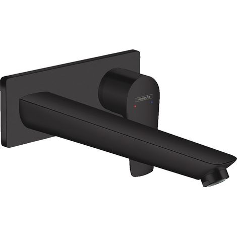 Hansgrohe Talis E Wand-Waschtisch-Einhandmischer Unterputz mattschwarz, Auslauf 225mm, Freistromventil (71734670)