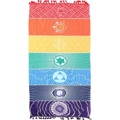 Couverture de plage colorée 150x75cm, serviette de bain rectangulaire unique pour décoration intérieure (1/5)
