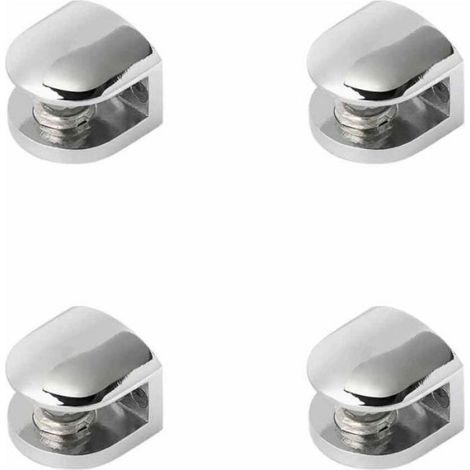 Ensemble de 4 supports pour étagères en verre, clips en verre réglables, crochets muraux pour miroirs, convient aux étagères en ve (1/3)