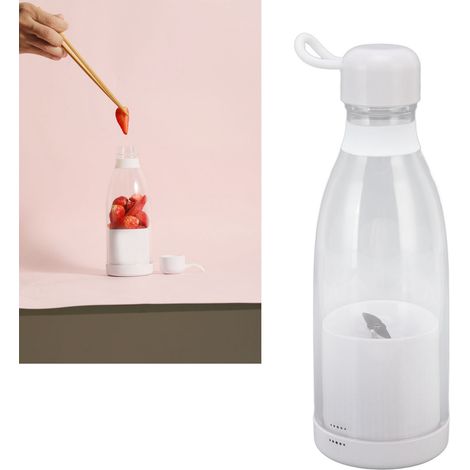 Mini mixeur portable personnel rechargeable USB 300 ml, mixeur de fruits de voyage, blanc (1/5)