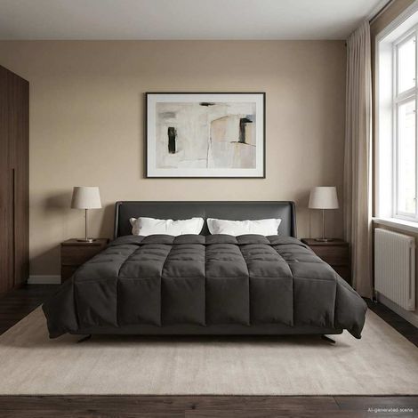 Ganzjahresbettdecke Anthrazit 200 x 200 cm Mikrofaser