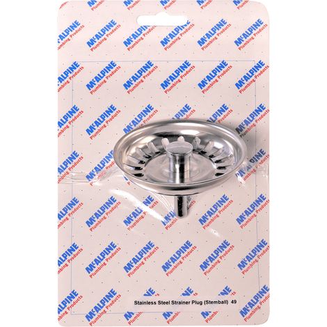McAlpine CARD-49 Stainless Steel Stemball Strainer Plug - BWSTSS-TOP (1/3)