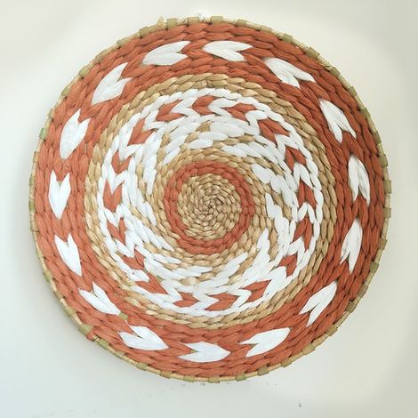 Rideau de porteDécoration murale en paille tissée à la main, décoration murale de fond, pendentif de canapé, chevet suspendu Ornement-A 35cm (1/5)
