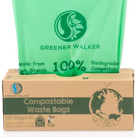très épais compost 6L/10L/30L Poubelle les aliments cuisine Waste Bags(6L-120 sacs) (1/5)