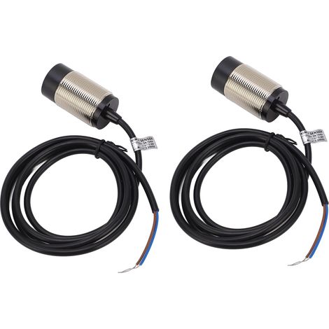 Lot de 2 détecteurs inductifs de proximité AC NC à fermeture normalement fermée 2 fils capteur cylindrique Ø30mm 110-220VAC portée 15mm (1/5)