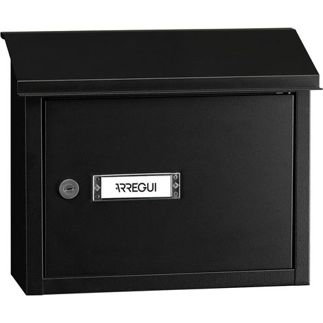 ARREGUI V4064 Maxi Durchwurfbriefkasten aus strukturlackiertem Aluminium, Mauerdurchwurf Briefkasten Größe M (DIN A4), Durchwurfkasten zum Kombinieren mit Einwurfblende / Briefschlitz Klappe, Schwarz