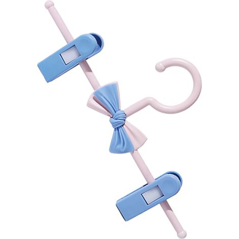 Cintre pour pantalons enfant, en plastique, sans couture, antidérapant, réglable, télescopique, bleu (1/5)
