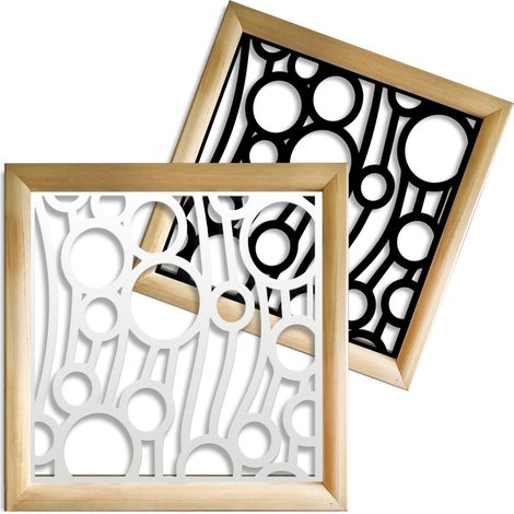 BOLLE - Moduli Decorativi in Legno e PVC - Misura: 48x48 cm - Colore: bianco (1/4)