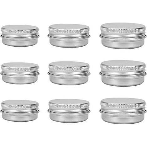 Pots de maquillage compatibles avec le rangement, lot de 9 pots en aluminium étanches. (1/5)