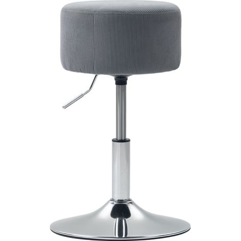 Beyamis Höhenverstellbarer Küchenhocker 52–66 cm, Stoffbezug, 360° drehbar, Grau