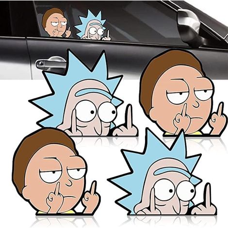 4er-Pack Anime-Aufkleber, Autoaufkleber, Cartoon-Aufkleber fürs Auto, Bi