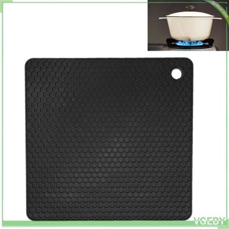 Tapis isolant silicone - FAFEICY - carré - antidérapant - lavable - enroulable Gris/Noir (1/5)
