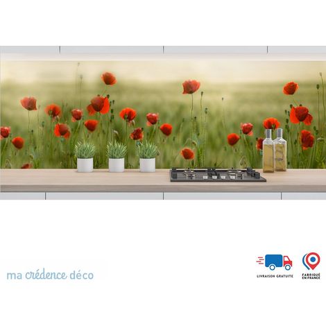 Crédence : Coquelicots 3 - Alu composite - 245 - 60 (1/3)