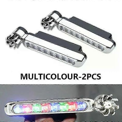 Lot de 2 feux de jour LED pour voiture, projecteurs LED à énergie éolienne, éclairage auxiliaire, lampe pour moto, phare de jour pour automobile (multicolore - 2 pièces) (1/5)