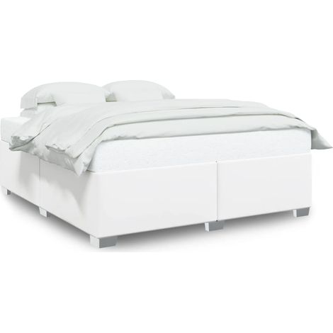 Maison Exclusive - Bettgestell Weiß 200x200 cm Kunstleder (1/5)