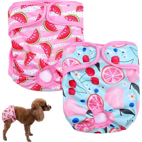 2 Pcs Couches de Chienne, Culotte pour Chiennes Chaleur Culotte Chaleur pour Chien Femelle, Couche Lavable pour Chien Culotte Hygiénique Réutilisable pour Chien Pantalon de Saison Chien (M)