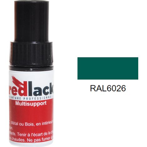 Flacone per ritocchi con pennello 9ml – RAL 6026 – Verde opale – lucido – multisupporto – Redlack