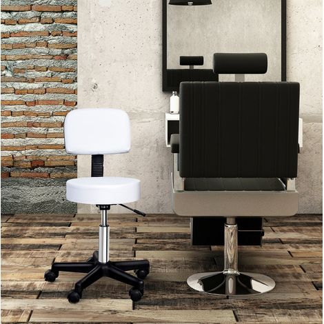 Sillón giratorio regulable con respaldo blanco OKMYHOME (1/4)