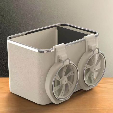 Boîte de rangement pour accoudoir, porte-gobelet, organisateur multifonctionnel pour console centrale de voiture, beige (1/4)