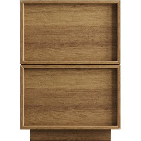 Comodino moderno rovere 38 x 48 x 54 cm con 2 cassetti in MDF, 1 pezzo (1/5)