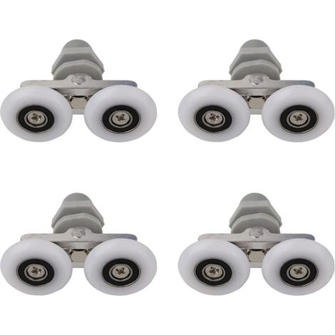 Roulettes Doubles pour Porte de Douche Roulettes pour Porte de Douche Roulettes Coulissantes Porte Salle de Bain Douche Rouleau de Douche de Rechange,Pièces de rechange pour salle de bain 23mm