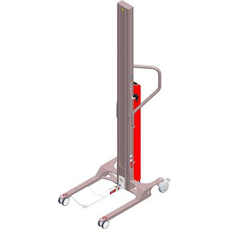 Chariot porte bobine semi électrique - Hauteur 1600mm - Capacité 60kg - Eperon et plateau rotatif pour bobine et feuillard - 8091000036
