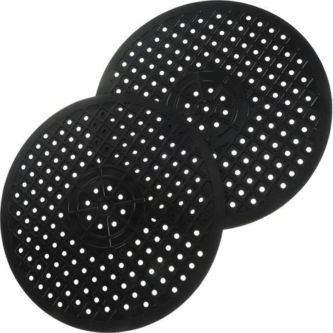 Alfombrilla protectora redonda de goma negra para fregadero de cocina, de 31 cm de diámetro.