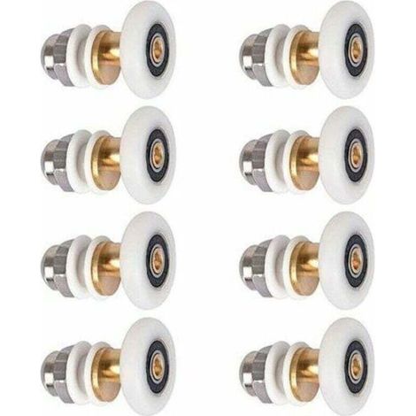 8x Galet Rouleau Roulette Roue Porte de Douche Coulissant Salle de Bain 19mm Haut Bas (1/4)