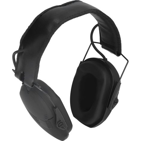 Casque antibruit électronique de protection auditive NRR 22 dB avec haut-parleur intégré pour le tir, noir. (1/5)