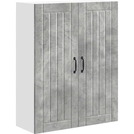 Maison Exclusive - Armadietto a muro LUCCA Grigio Cemento 80 x 31 x 100 cm