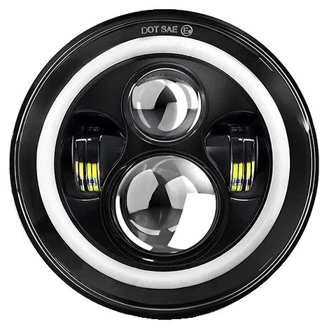 Faro delantero para motocicleta, LED de luz de cruce/carretera, luz diurna y intermitente, 1 unidad, 6000K (1/2)