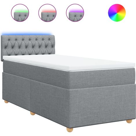 Maison Exclusive - Giroletto a Molle con Materasso Grigio Chiaro 90x190 cm Tessuto