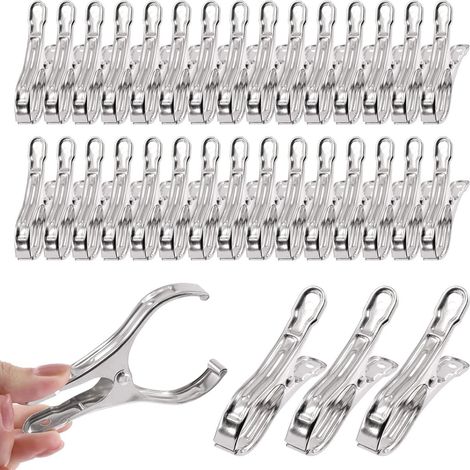 40 Pack 3.5" Stainless Steel Greenhouse Clips with Strong Grip and Large Opening to Hold Net (1/5)